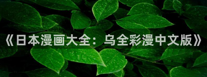 51漫画无删减网：《日本漫画大全：乌全彩漫中文版》